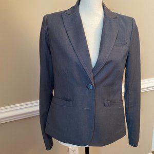 TOMMY HILFIGER BLAZER WITH TOP STITCH COLOR: CHARCOAL GRAY SIZE: S/P